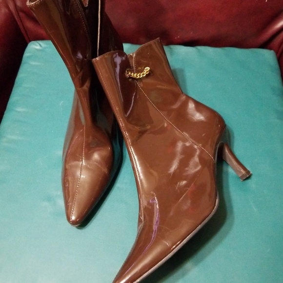 Ankle Boots Patent Look 8.5 M - Picture 1 of 5